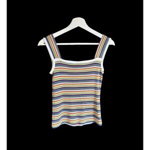 Vintage 70's Avon Fashions Sleeveless Tank Rainbow Tank Top Hippy Boho